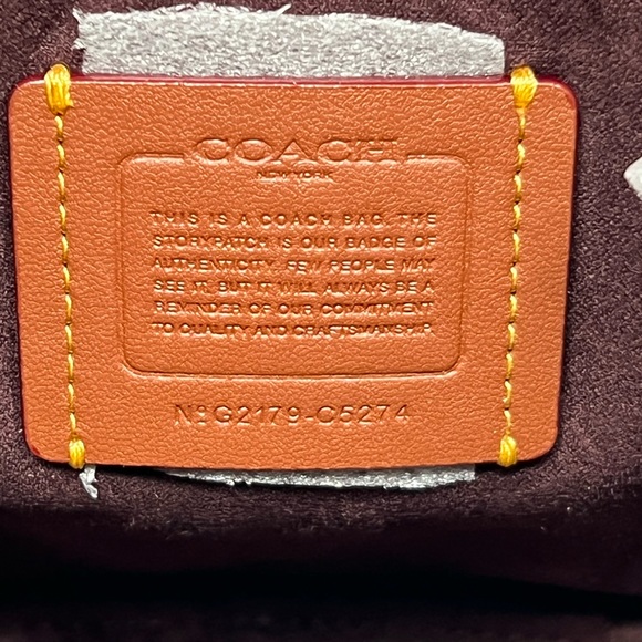 New Coach Field Signature Leather Bucket Shoulder Bag Wine - Picture 12 of 12